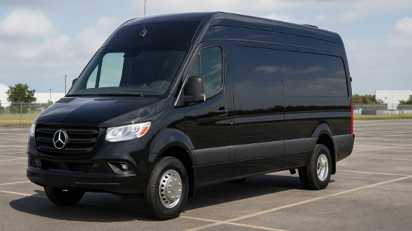 Exterior of Bossier City Party Bus Company's 14 Passenger Sprinter Limousine in Bossier City