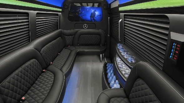 Interior of Fort Smith Party Bus Company's 14 Passenger Sprinter Limousine in Fort Smith