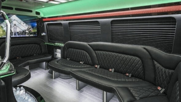 Interior of Lake Charles Party Bus Company's 14 Passenger Sprinter Limousine in Lake Charles