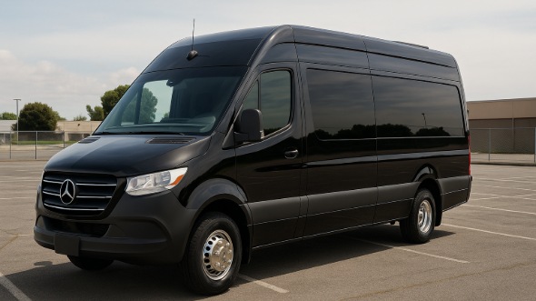 Exterior of Lake Charles Party Bus Company's 14 Passenger Sprinter Limousine in Lake Charles