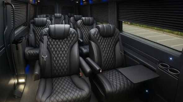 Interior of Shreveport Party Bus Company's 18 Passenger Minibus in Shreveport