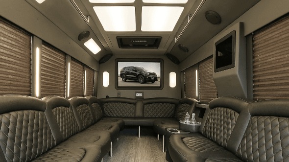 Interior of Little Rock Party Bus Company's 20 Passenger Party Bus in Little Rock