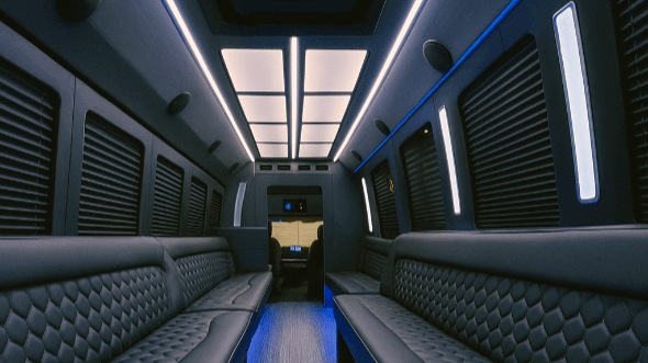 Interior of Tyler Party Bus Company's 20 Passenger Party Bus in Tyler