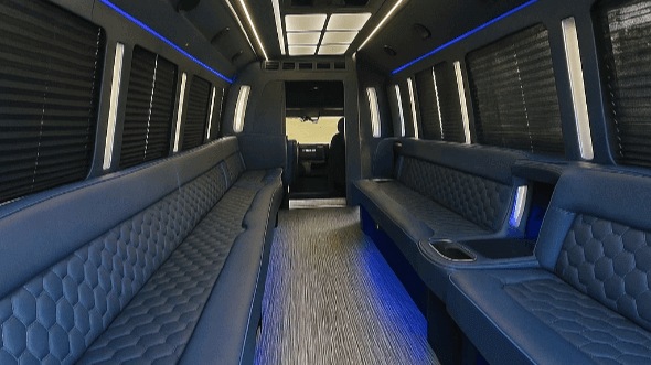 Interior of Baton Rouge Party Bus Company's 25 Passenger Party Bus in Baton Rouge