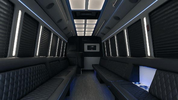 Interior of Fort Smith Party Bus Company's 25 Passenger Party Bus in Fort Smith