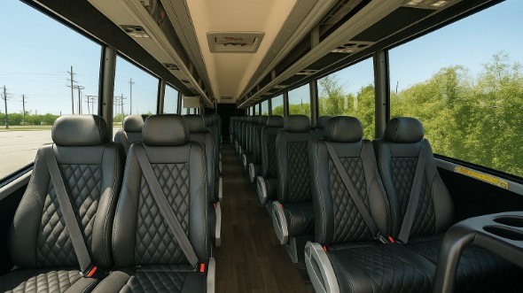 Interior of Shreveport Party Bus Company's 28 Passenger Minibus in Shreveport