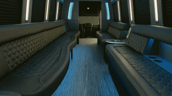 Interior of Lafayette Party Bus Company's 28 Passenger Party Bus in Lafayette