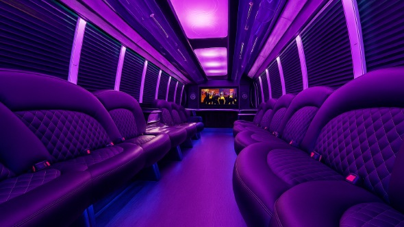 Interior of Metairie Party Bus Company's 30 Passenger Party Bus in Metairie