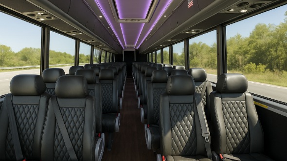 Interior of Shreveport Party Bus Company's 35 Passenger Minibus in Shreveport