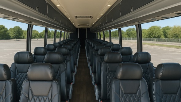 Interior of Shreveport Party Bus Company's 40 Passenger Charter Bus in Shreveport