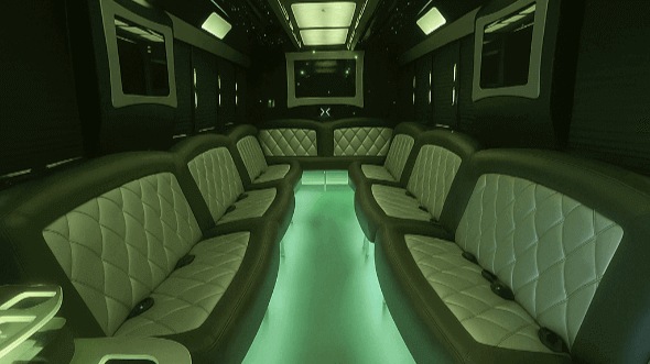 Interior of Lake Charles Party Bus Company's 40 Passenger Party Bus in Lake Charles