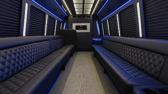 Interior of Little Rock Party Bus Company's 40 Passenger Party Bus in Little Rock
