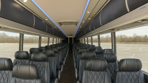 Interior of Shreveport Party Bus Company's 45 Passenger Charter Bus in Shreveport