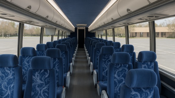 Interior of Shreveport Party Bus Company's 46 Passenger Charter Bus in Shreveport