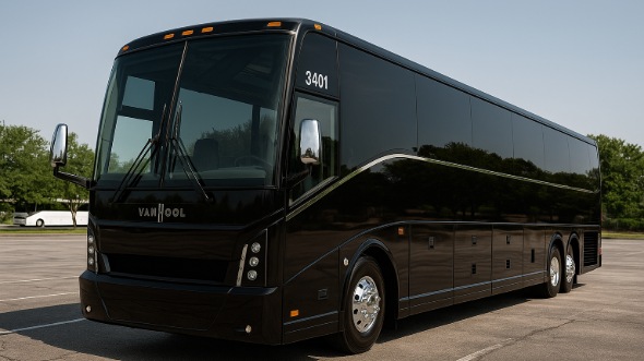 Exterior of Shreveport Party Bus Company's 51 Passenger Charter Bus in Shreveport