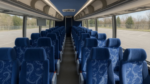 Interior of Shreveport Party Bus Company's 54 Passenger Charter Bus in Shreveport