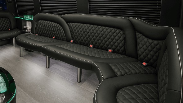 shreveport 14 passenger sprinter limousine inside