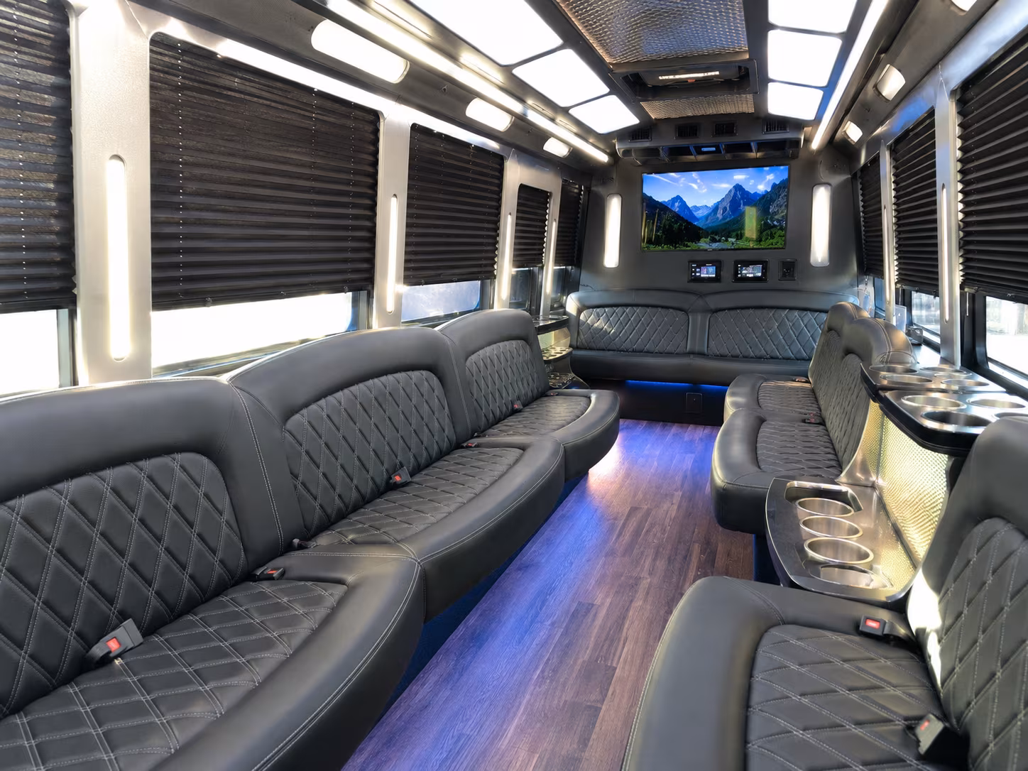 Shreveport Birthday, Sweet 16, & Quinceañera Transportation party bus interior