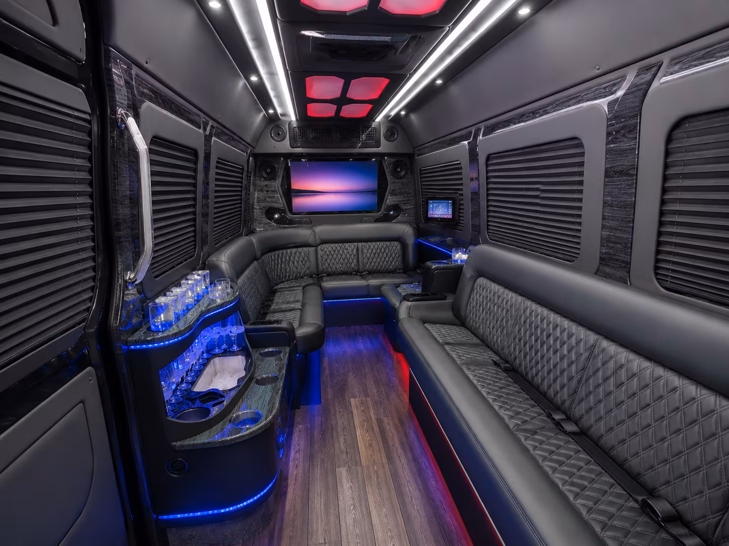 Shreveport School Event Transportation party bus exterior