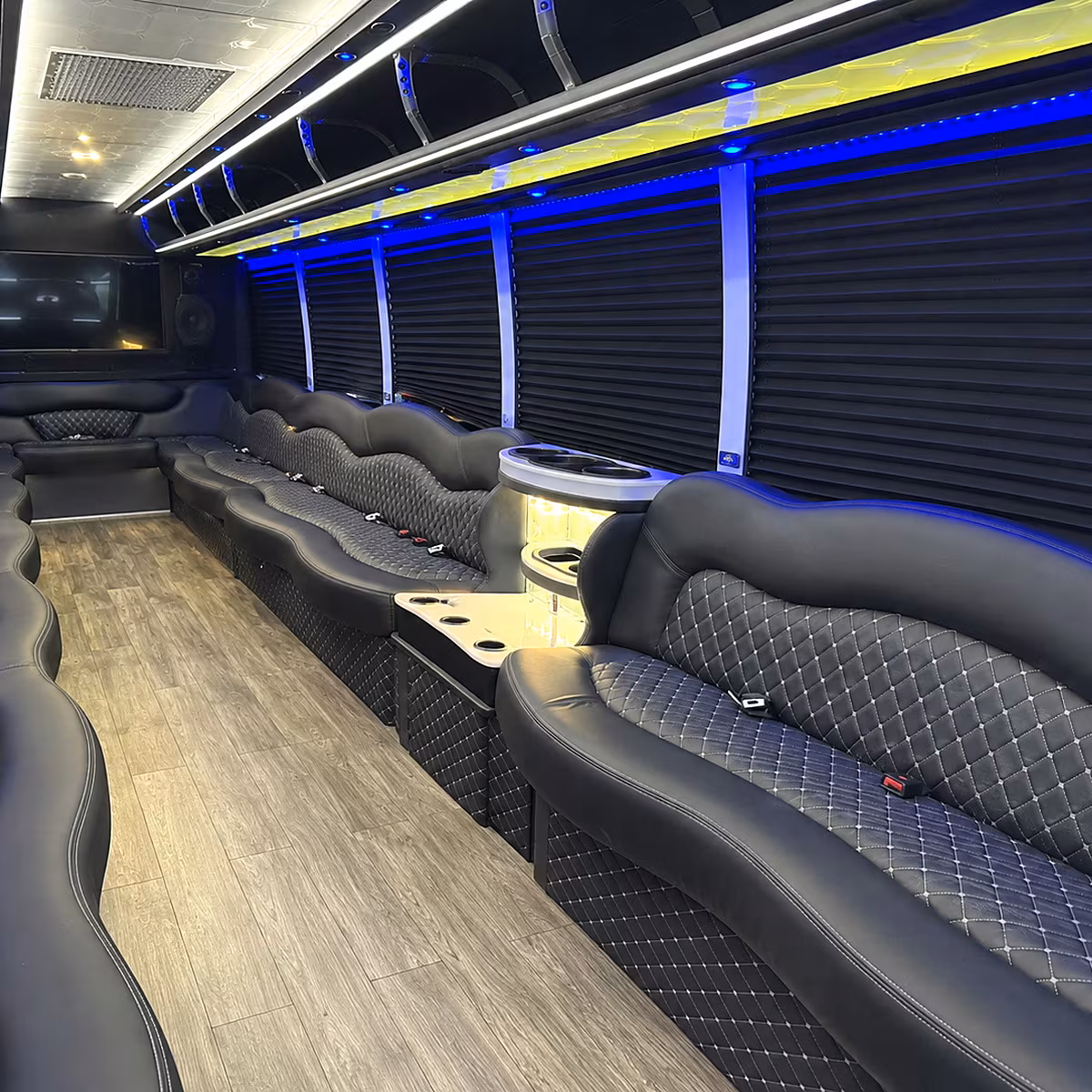 Shreveport Sporting Event Transportation party bus interior